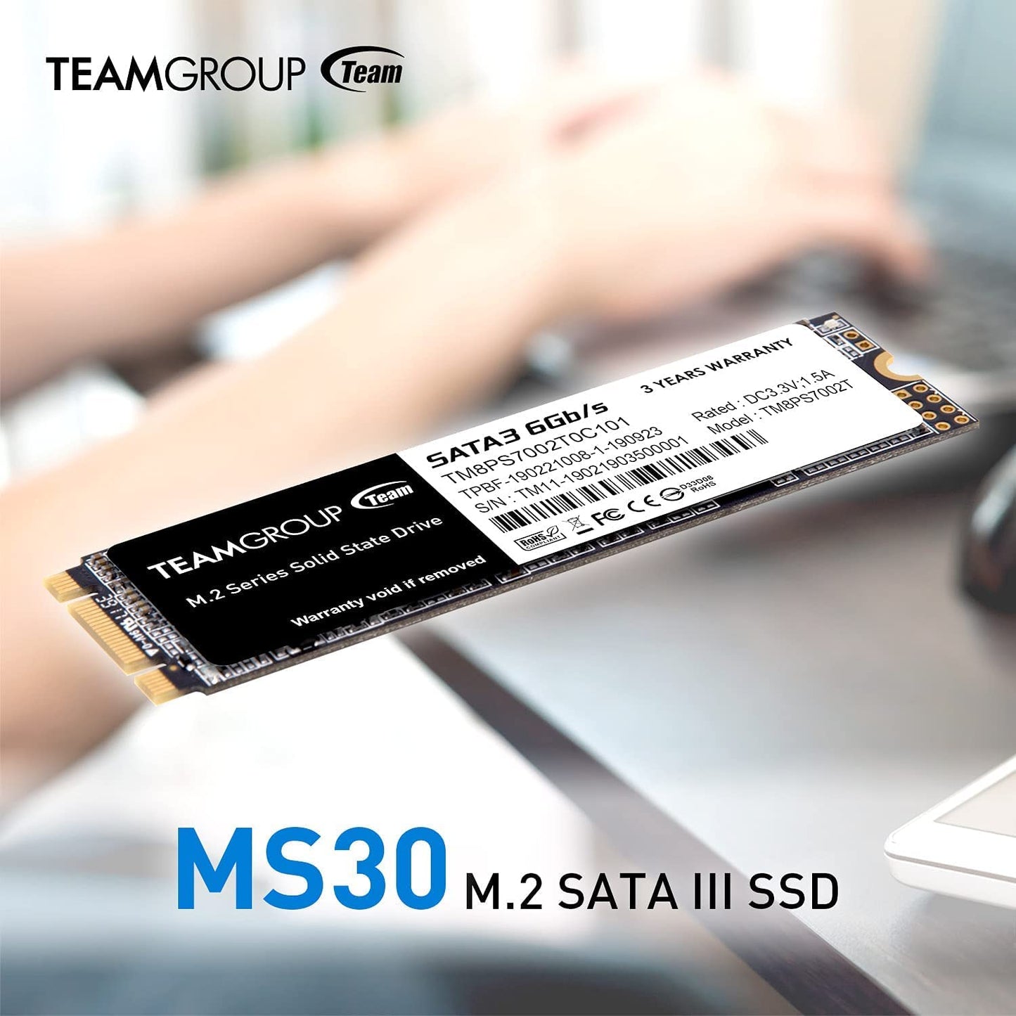 TEAMGROUP MS30 256GB with SLC Cache 3D NAND TLC M.2 2280 SATA III 6Gb/s Internal