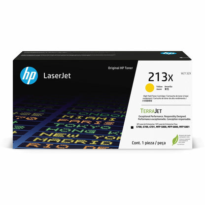 HP 213X TerraJet High Yield LaserJet Toner Cartridge - Yellow  W2132X