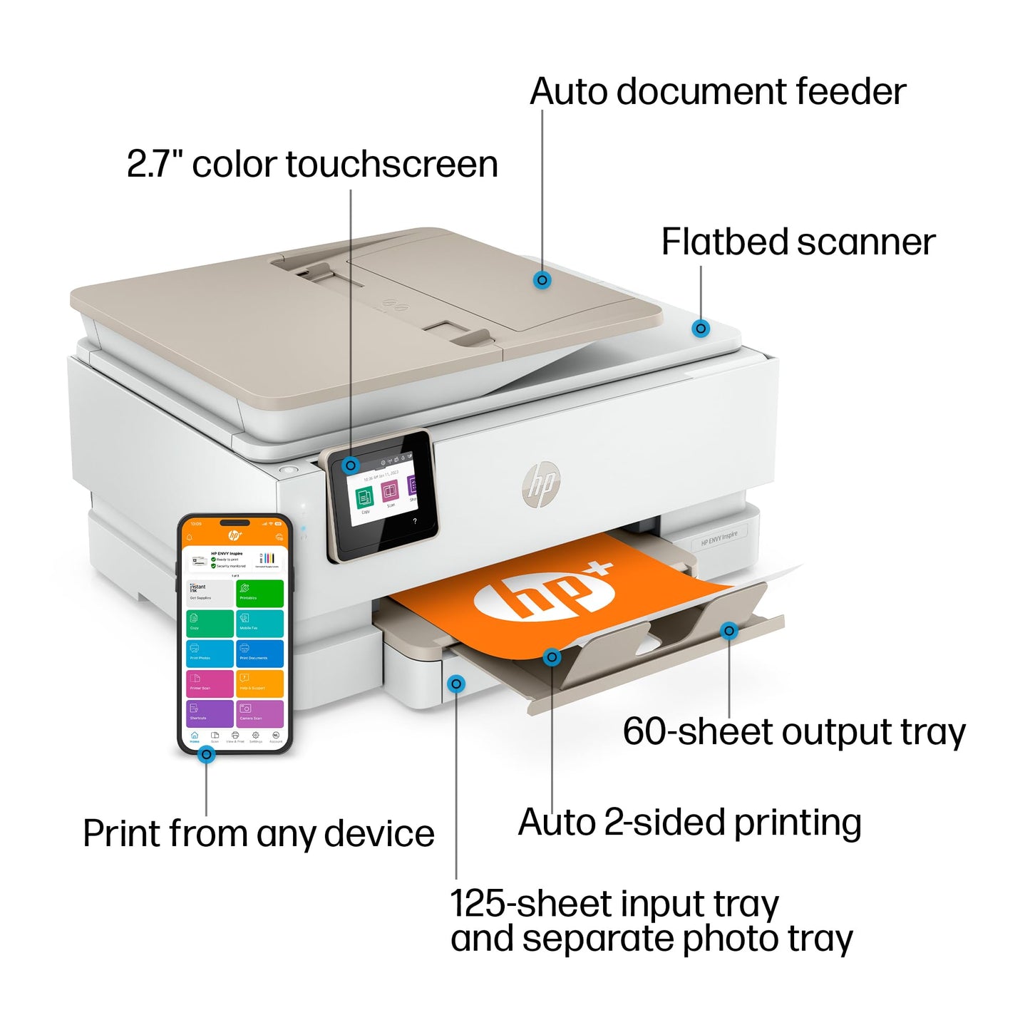 HP Envy Inspire 7955e Wireless Color All-in-One Printer with Bonus 3 Months