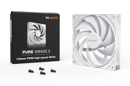 be quiet! Pure Wings 3 140mm Quiet PWM High-Speed Case Fan | White Fan |