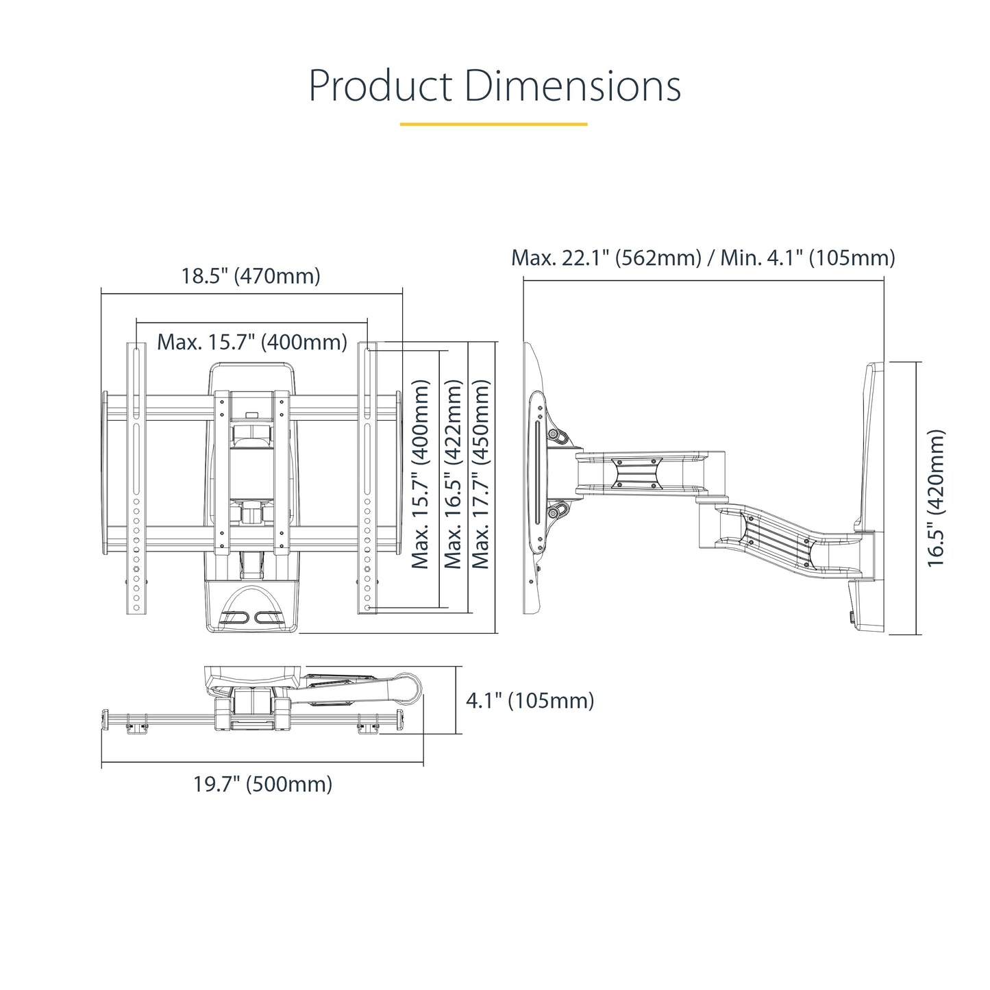 ARTICULATING TV WALL MOUNT -