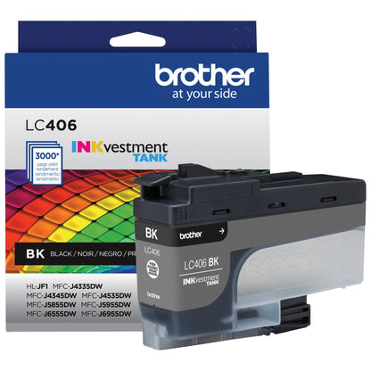 Brother LC406BKS INKvestment Ink 3000 Page-Yield Black