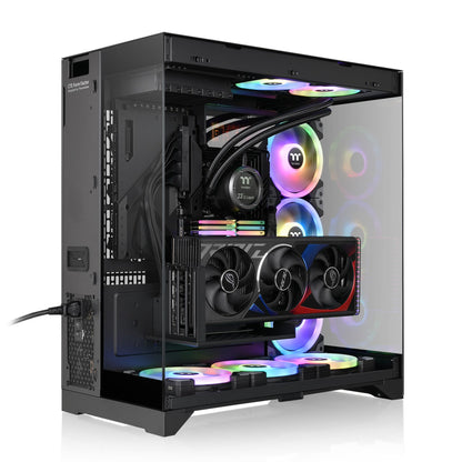 Thermaltake CTE E550 TG Black Mid Tower ATX Case; 3 Tempered Glass Panels;