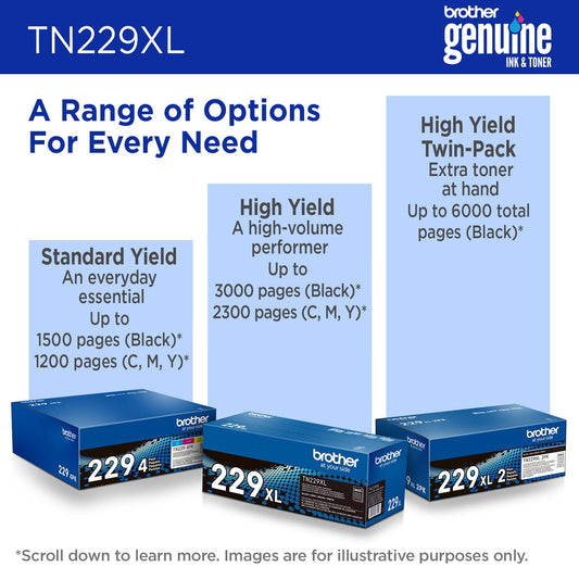 Brother Genuine TN229XLC High-yield Cyan Toner Cartridge