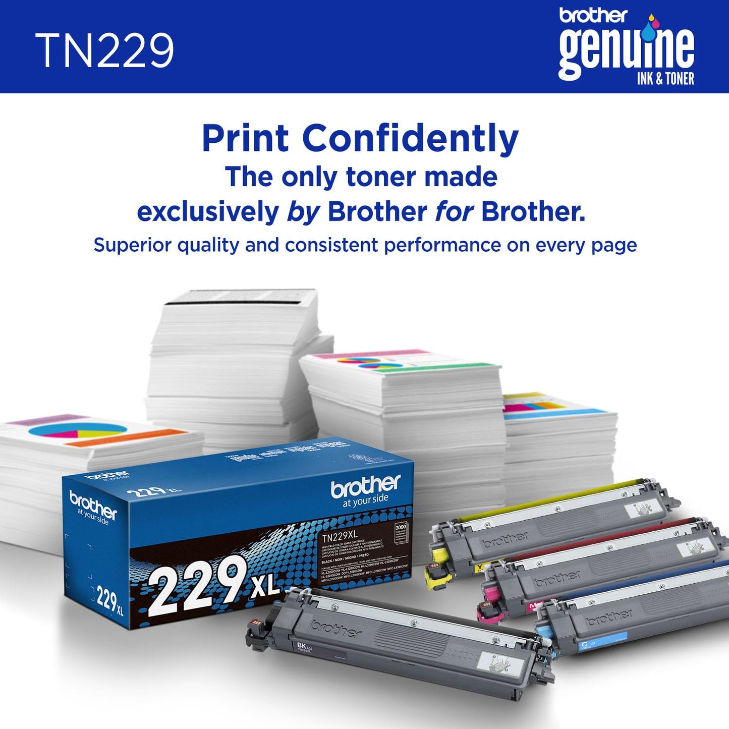 Brother Genuine TN229M Standard Yield Magenta Toner Cartridge