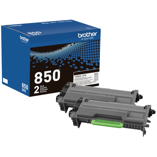 Brother TN-850 Toner Cartridge Black 2 Pack in Retail Packaging