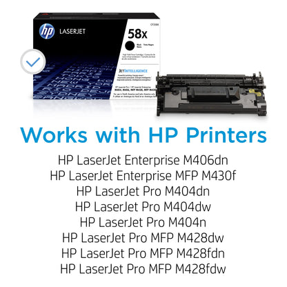 HP CF258X 58X Original High Yield 10,000pg Toner Cartridge, Black