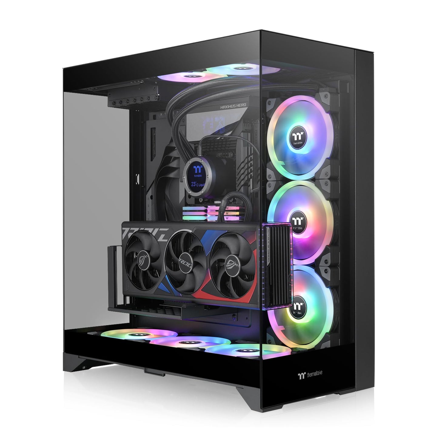 Thermaltake CTE E550 TG Black Mid Tower ATX Case; 3 Tempered Glass Panels;