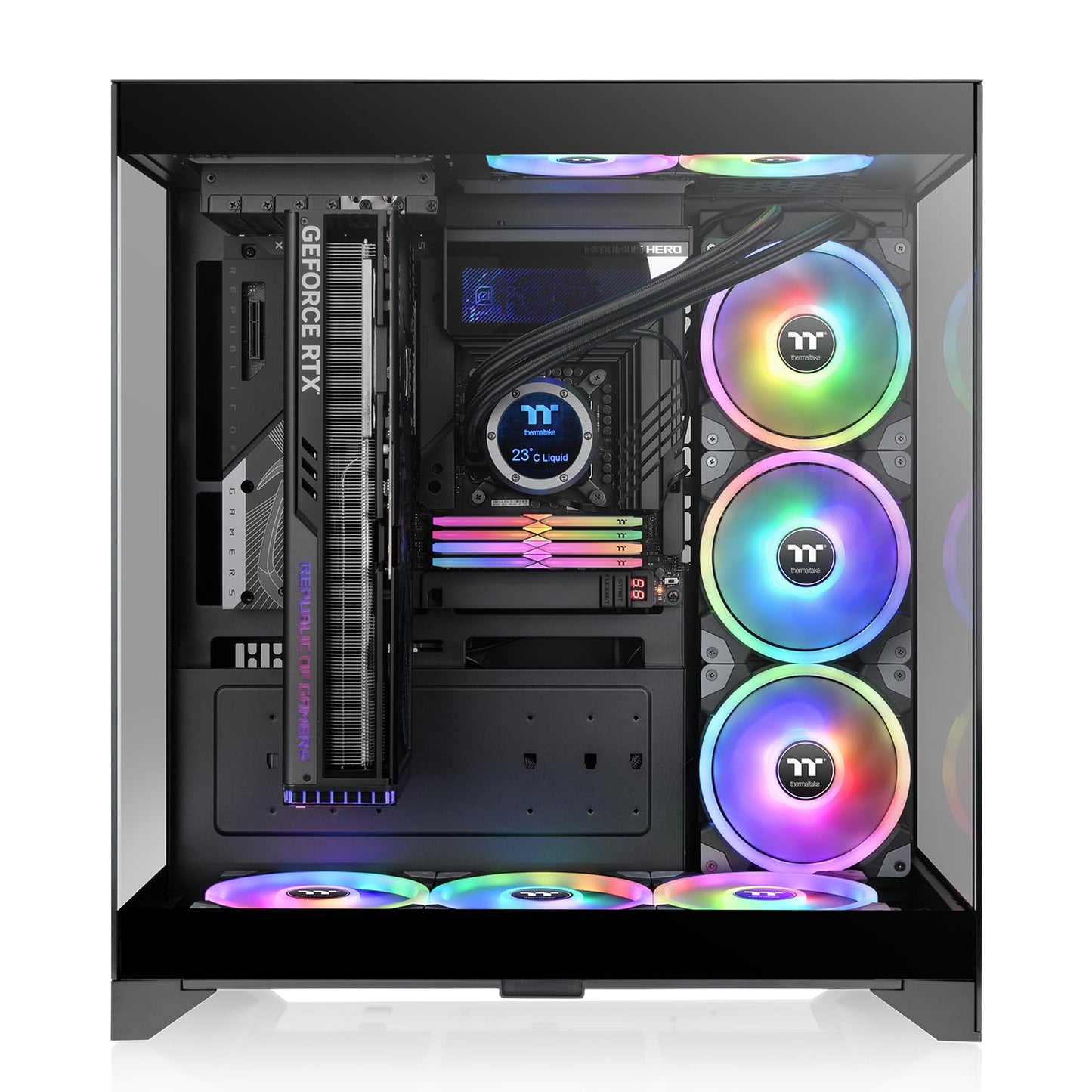 Thermaltake CTE E550 TG Black Mid Tower ATX Case; 3 Tempered Glass Panels;