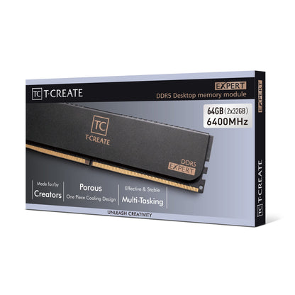 Team T-CREATE EXPERT 64GB (2 x 32GB) DDR5 6400 (PC5 51200) Desktop Memory Model