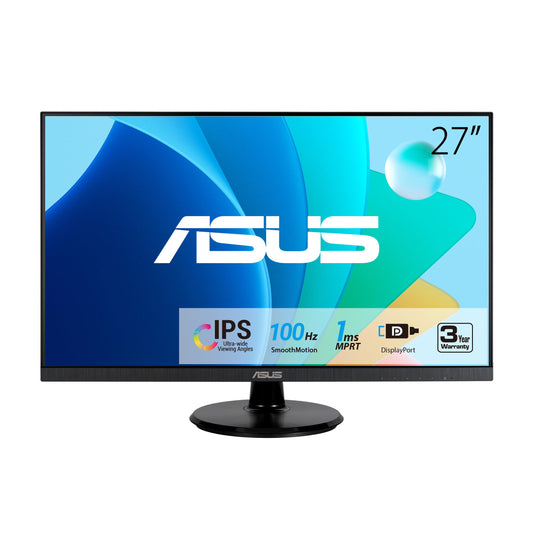 ASUS 27” 1080P Eye Care Monitor (VA27DQF) - IPS, Full HD, Frameless, 100Hz, 1ms,