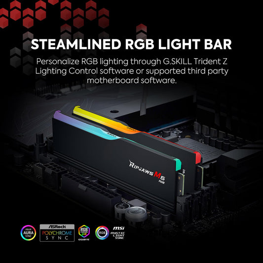 G.SKILL Ripjaws M5 RGB Series 64GB (2 x 32GB) 288-Pin PC RAM DDR5 6000 (PC5