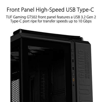 ASUS TUF Gaming GT502 Black ATX Mid-Tower Computer Case with Front Panel RGB