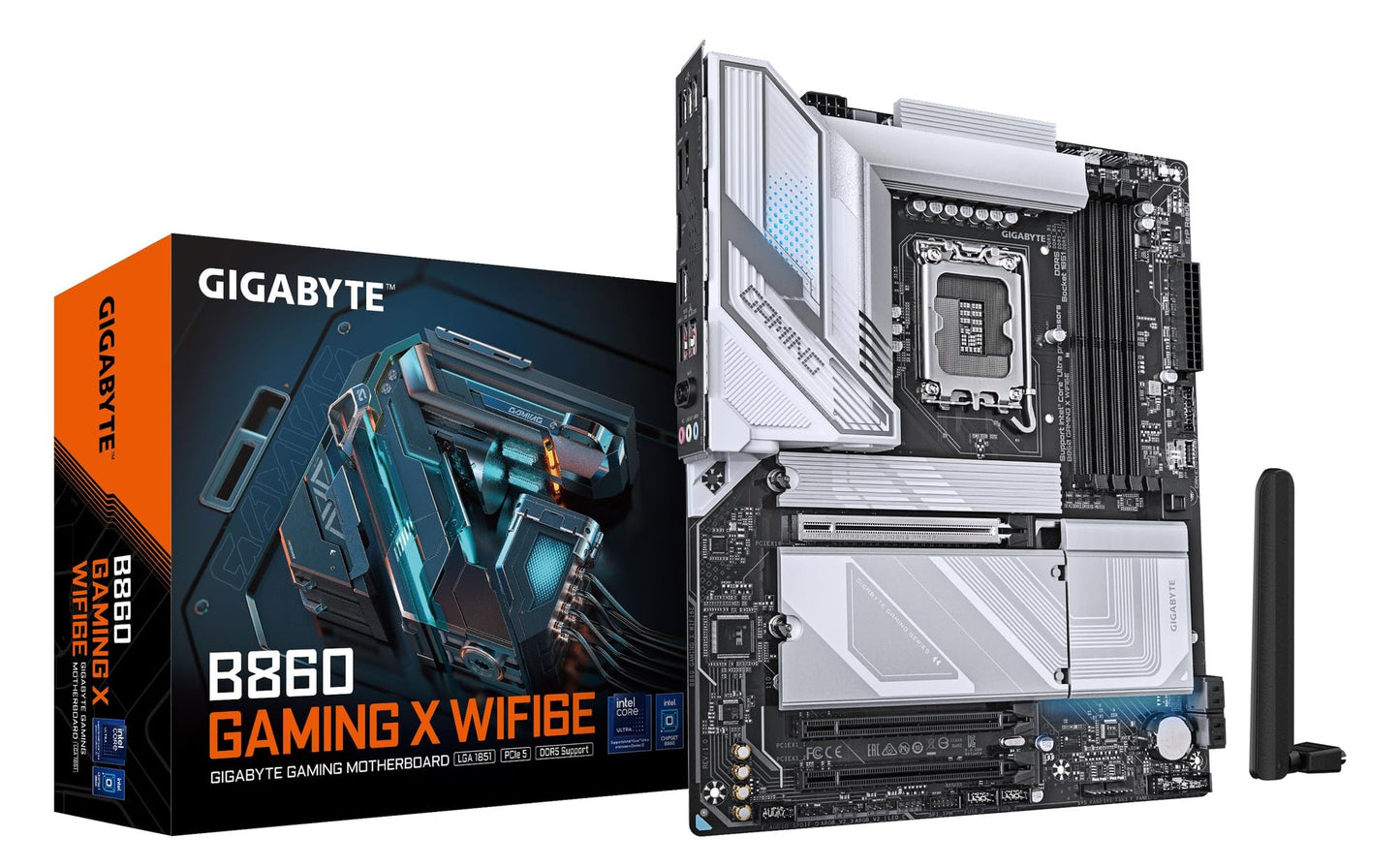 GIGABYTE B860 GAMING X WIFI6E Intel Core Ultra (Series 2) LGA 1851 Motherboard, ATX, DDR5, 3x M.2, PCIe 5.0, USB-C, WIFI6E, 2.5GbE LAN, EZ-Latch