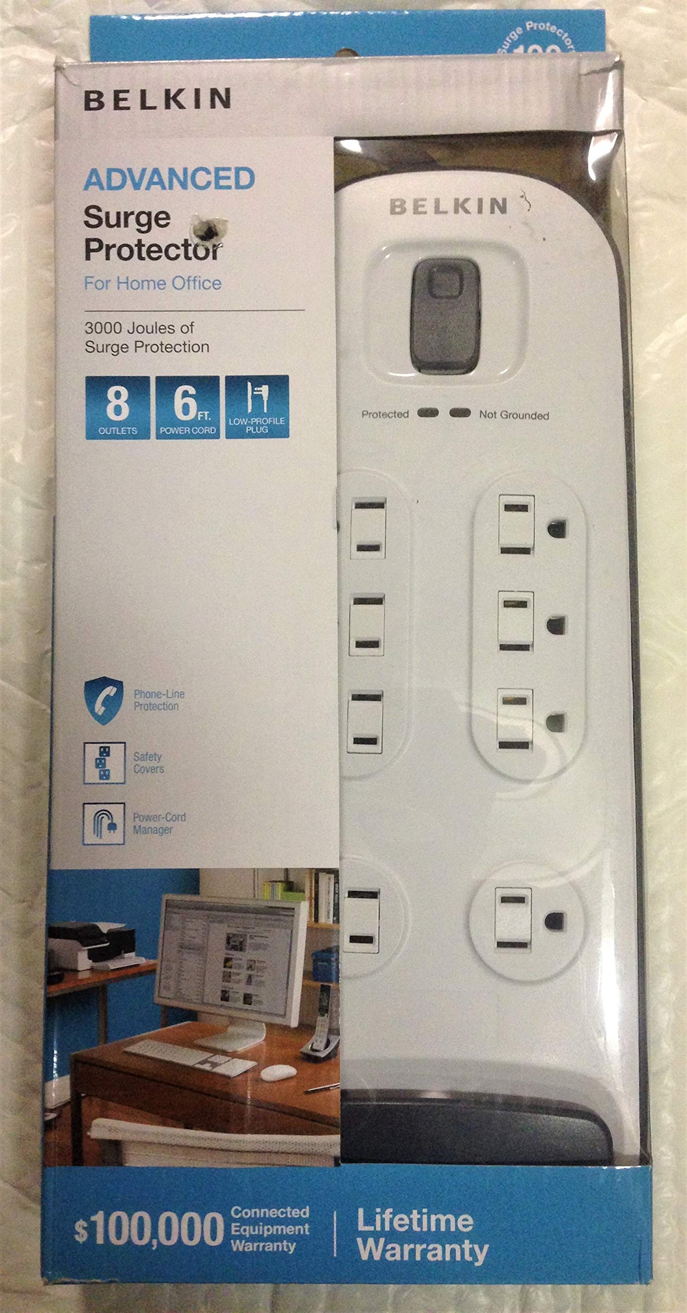 BELKIN BV108200-06 6 ft 8 Outlets 500 J Surge Suppressor