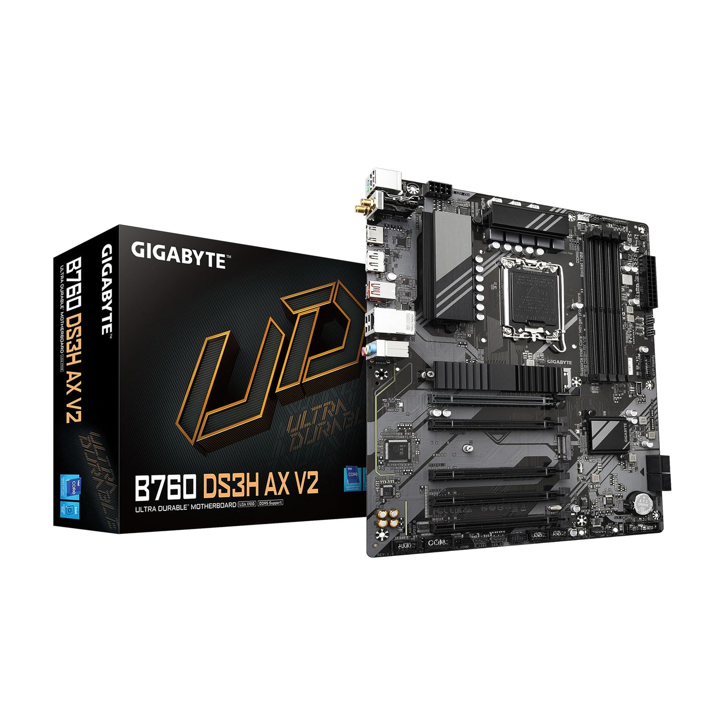 GIGABYTE B760 DS3H AX V2 LGA 1700 Intel B760 ATX Motherboard with DDR5, Dual