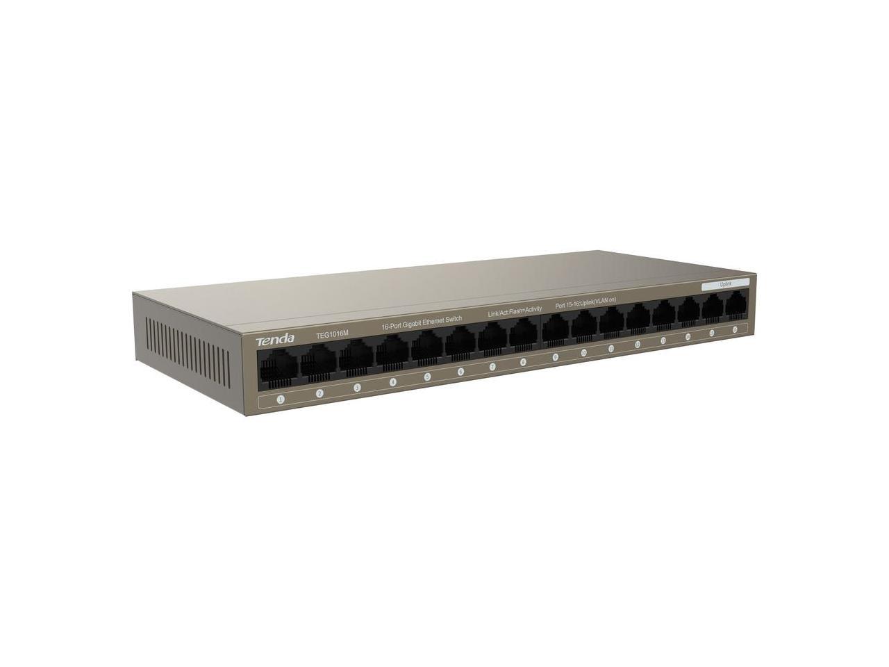 Tenda TEG1016M 16-Port Gigabit Ethernet Switch - 16 Ports - Gigabit Ethernet -