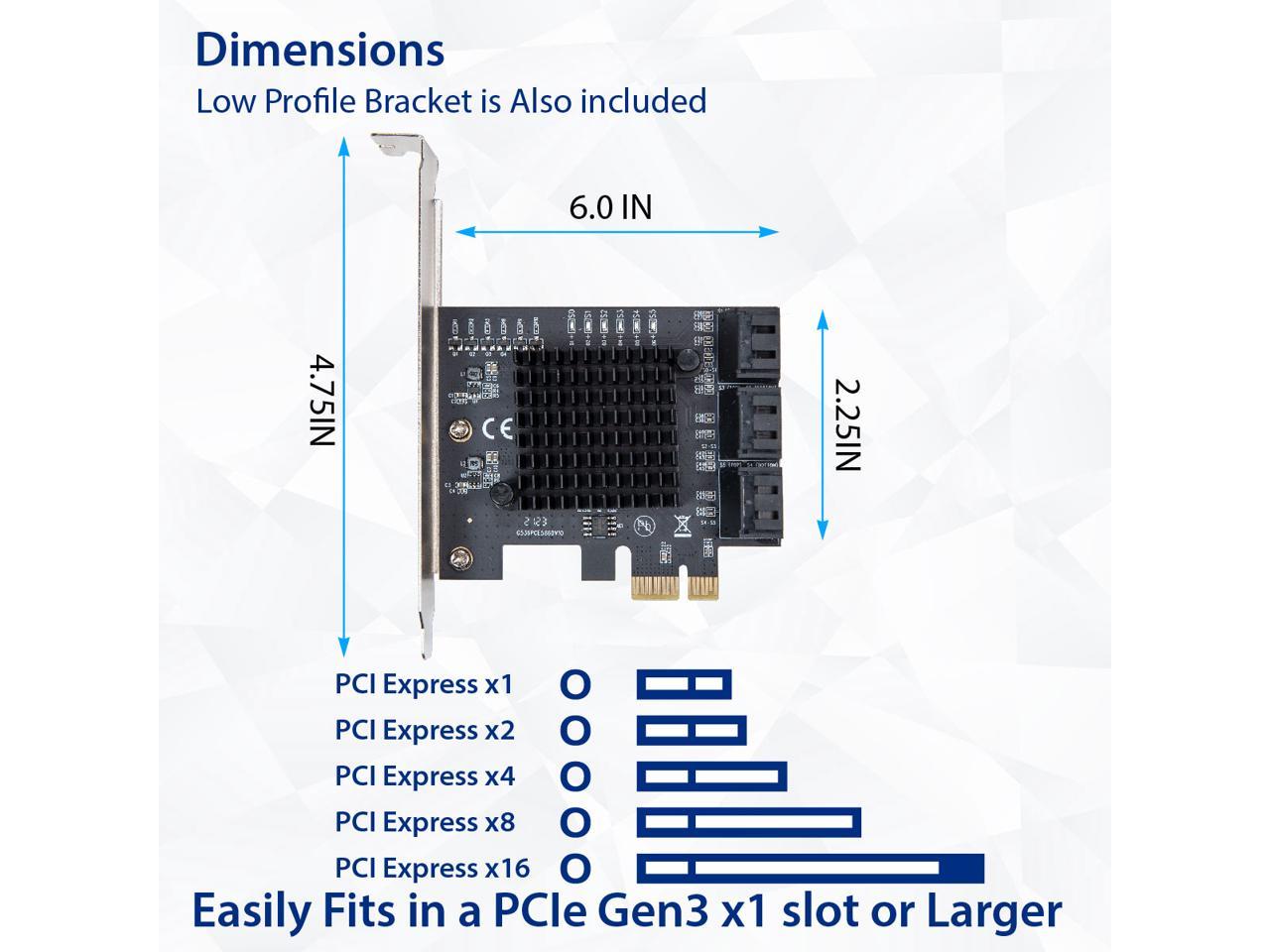 6 Port SATA III to PCIe 3.0 x1 NON-RAID Expansion Card