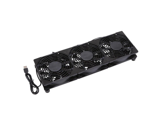 3x120mm 360mm 5V USB Powered Cooling Fan for Router Rack DIY Audio Video Network