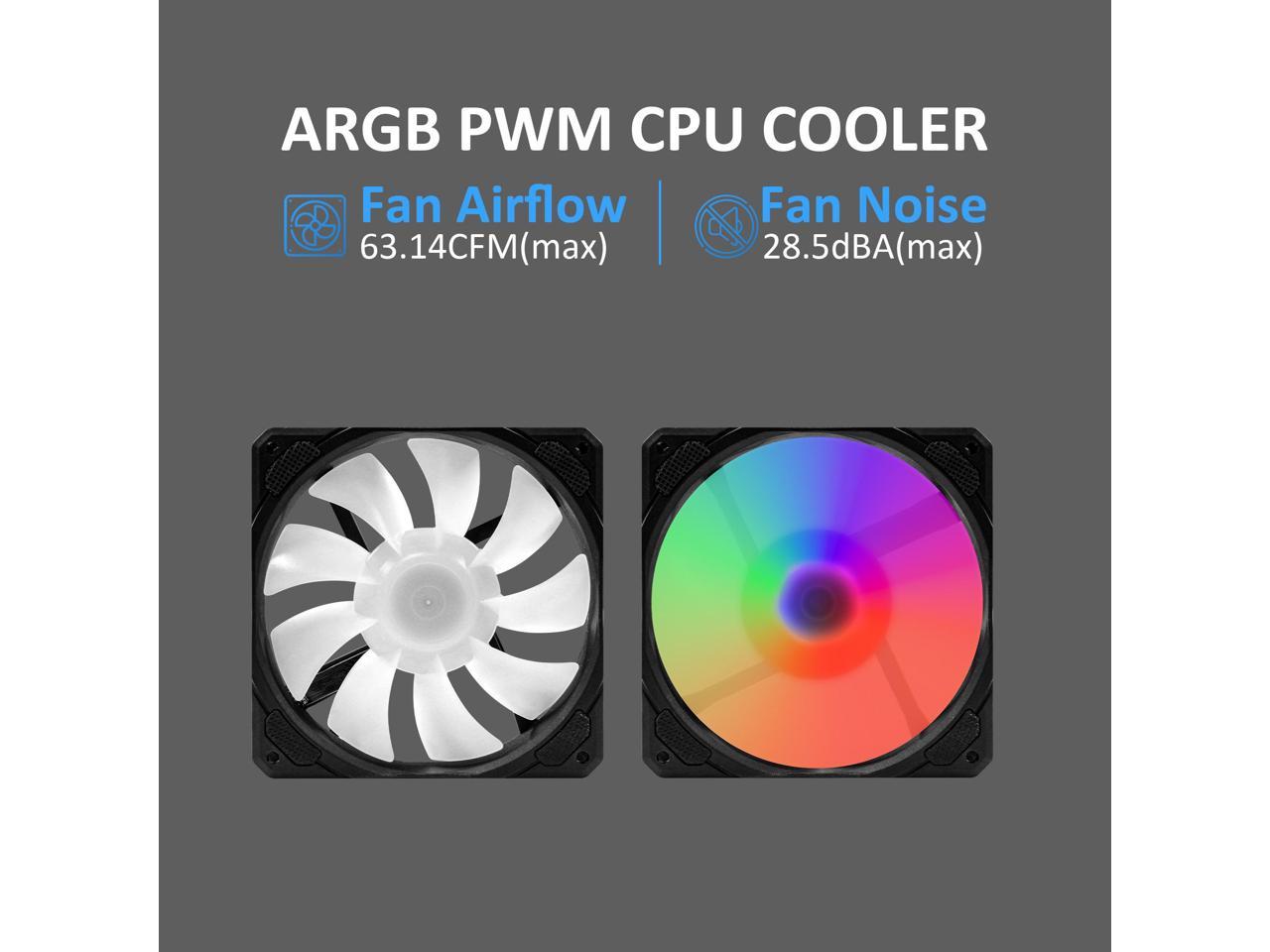 240mm AIO CPU Cooler with Addressable RGB PWM CPU Fan and Radiator Liquid