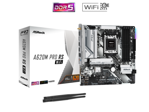 ASROCK Pro Series A620M PRO RS WIFI  DDR5 AM5 Ryzen 7000  Micro ATX  SATA3