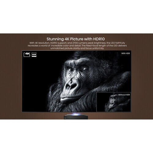 Hisense 100L5G 2700 Lumen 4K UHD Smart Ultra Short Laser Projector & 100" Screen