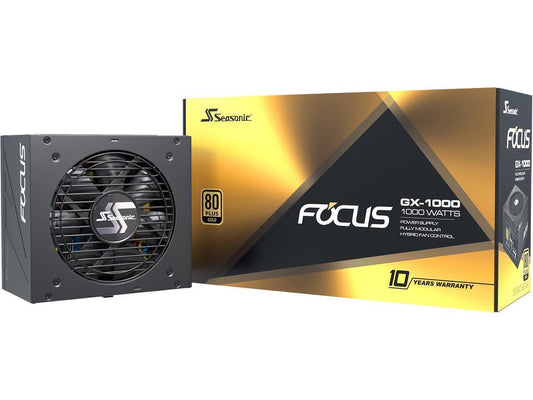 Seasonic FOCUS GX-1000, 1000W 80+ Gold, Full-Modular, Fan Control in Fanless