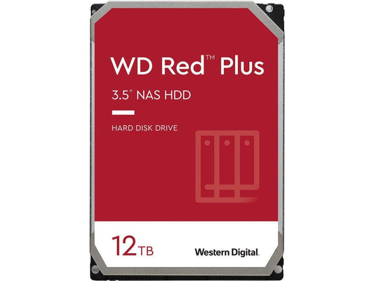 WD Red Plus 12TB NAS Hard Disk Drive - 7200 RPM Class SATA 6Gb/s, CMR